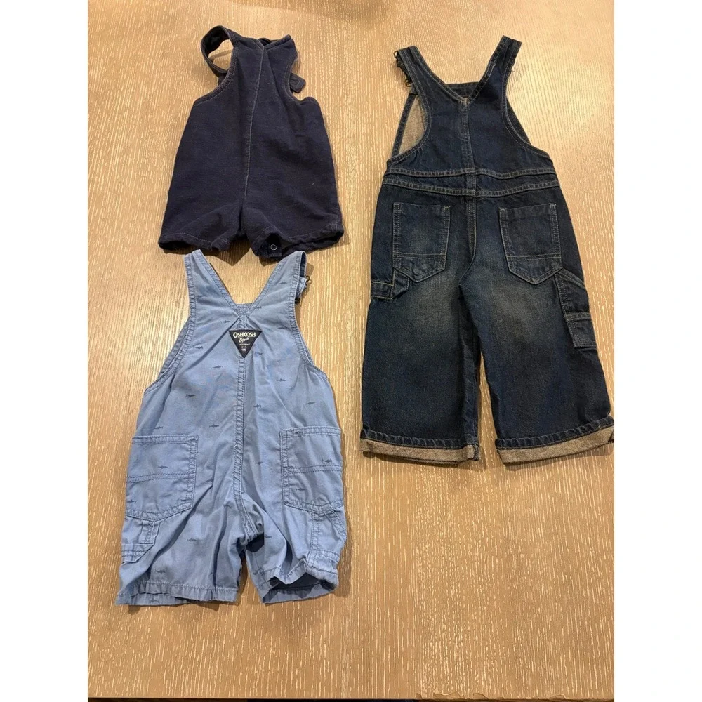 OshKosh B'gosh Genuine Kids Denim Overalls Toddler 18M Carpenter EUC